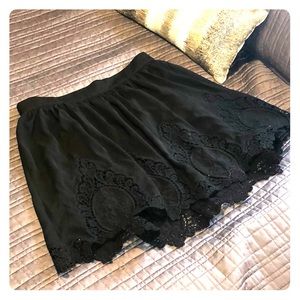 TOBI black skirt with lace detailing